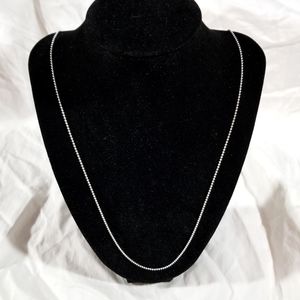 Sterling Silver Round Ball Bead 1mm Chain Necklace, 30"